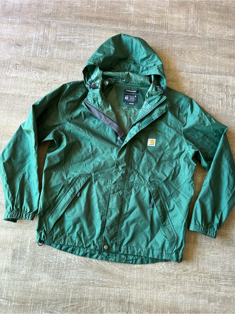 ▶️ Carhartt Men’s Carhartt STORM DEFENDER MODEL #OJ3510-M Size M green hooded